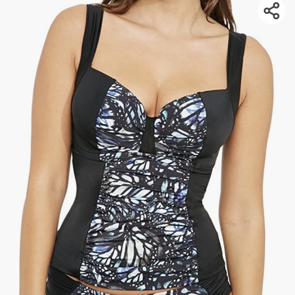Panache Annalise Tankini Top 32F Butterfly Print
